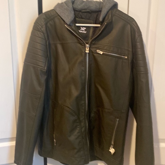 NWOT men’s moto jacket with hood - Picture 1 of 10